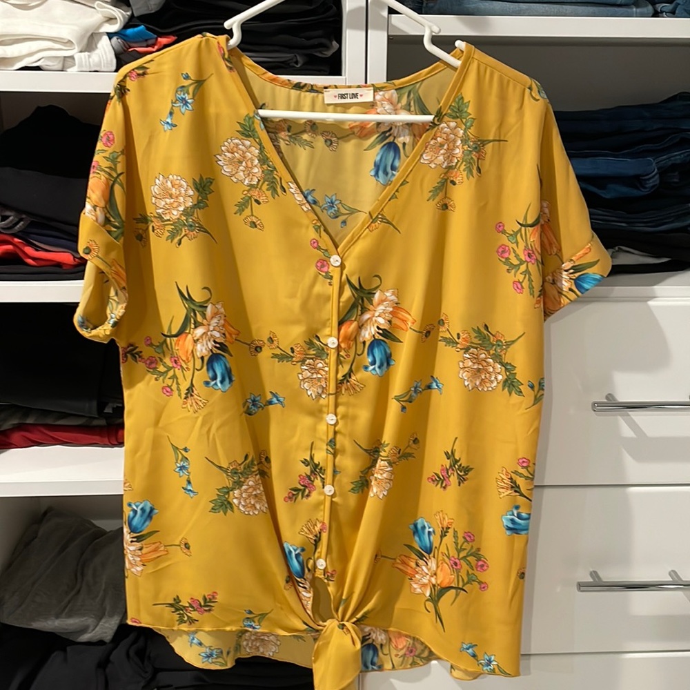 Yellow flower blouse